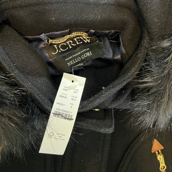 J. Crew New chateau parka Italian stadium-cloth coat BM948 Black 6 - Picture 8 of 13